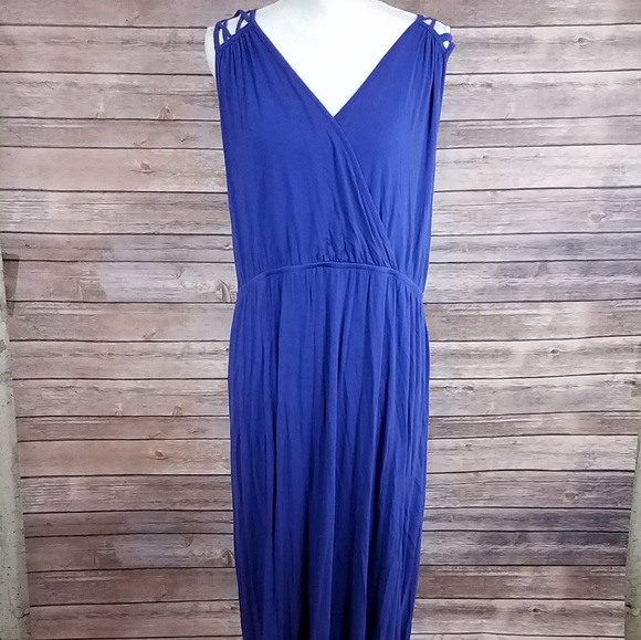 Lane Bryant Dresses & Skirts - Lane Bryant Blue Criss Cross Back Maxi Dress